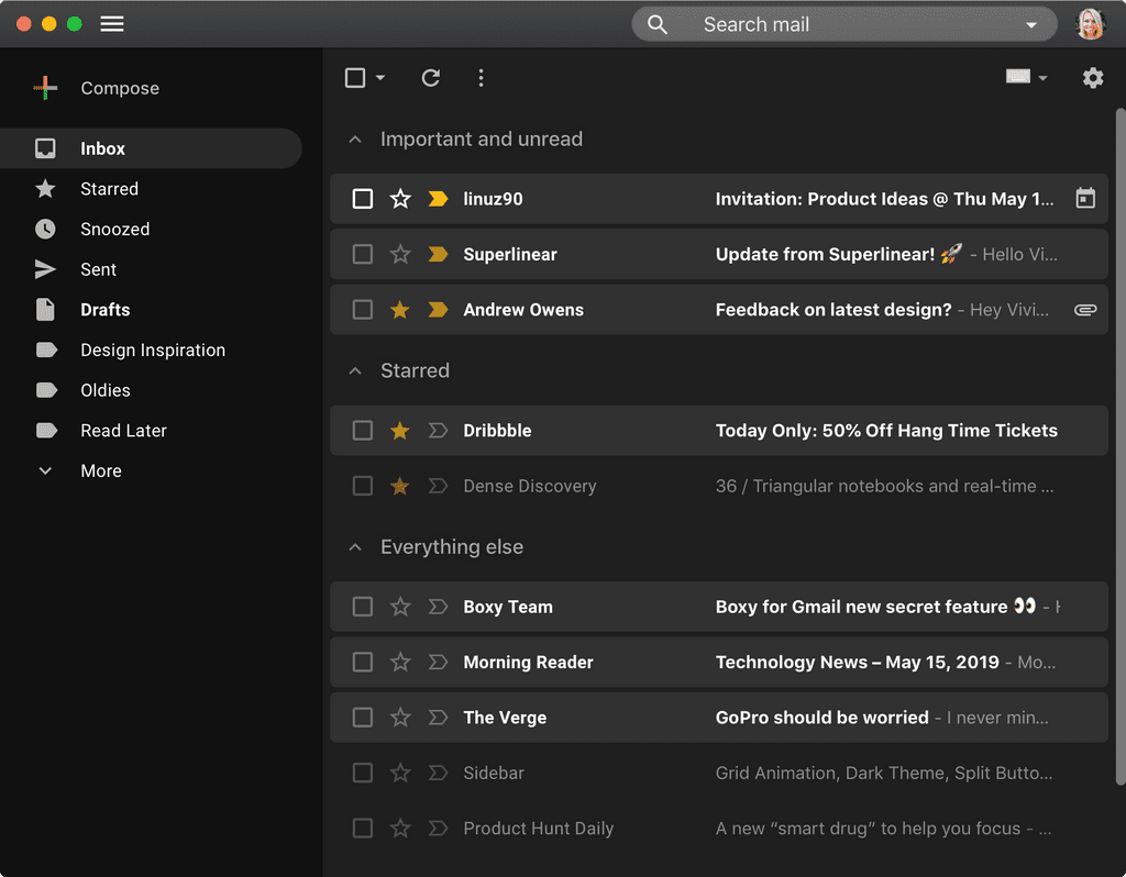 Boxy for Gmail app screenshot 2