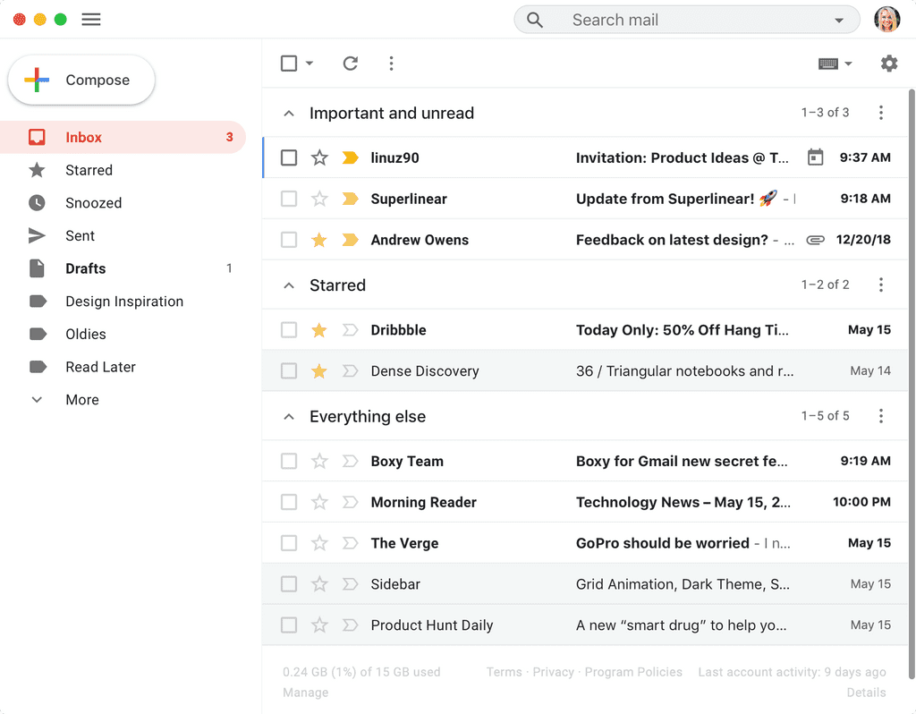 Boxy for Gmail app screenshot 0